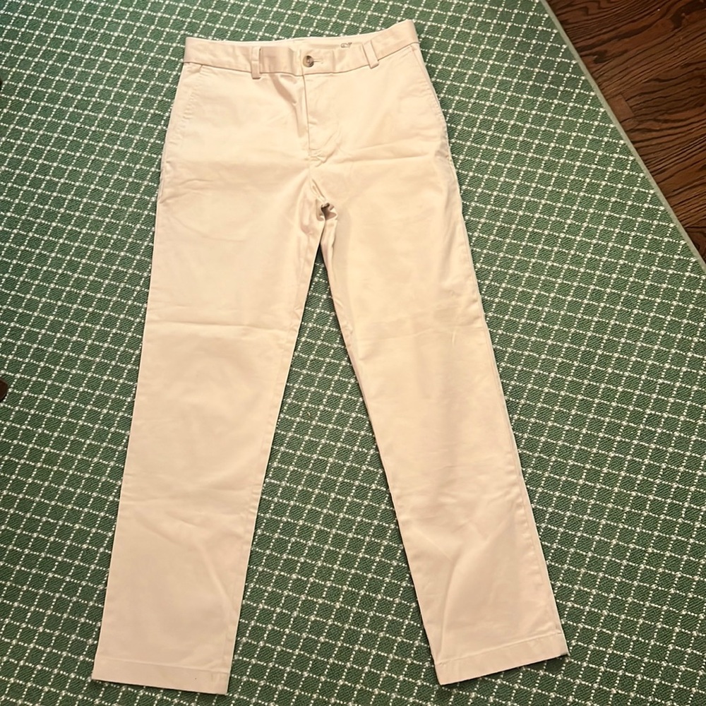 Kids vineyard vines bone colored cotton trousers - size 16